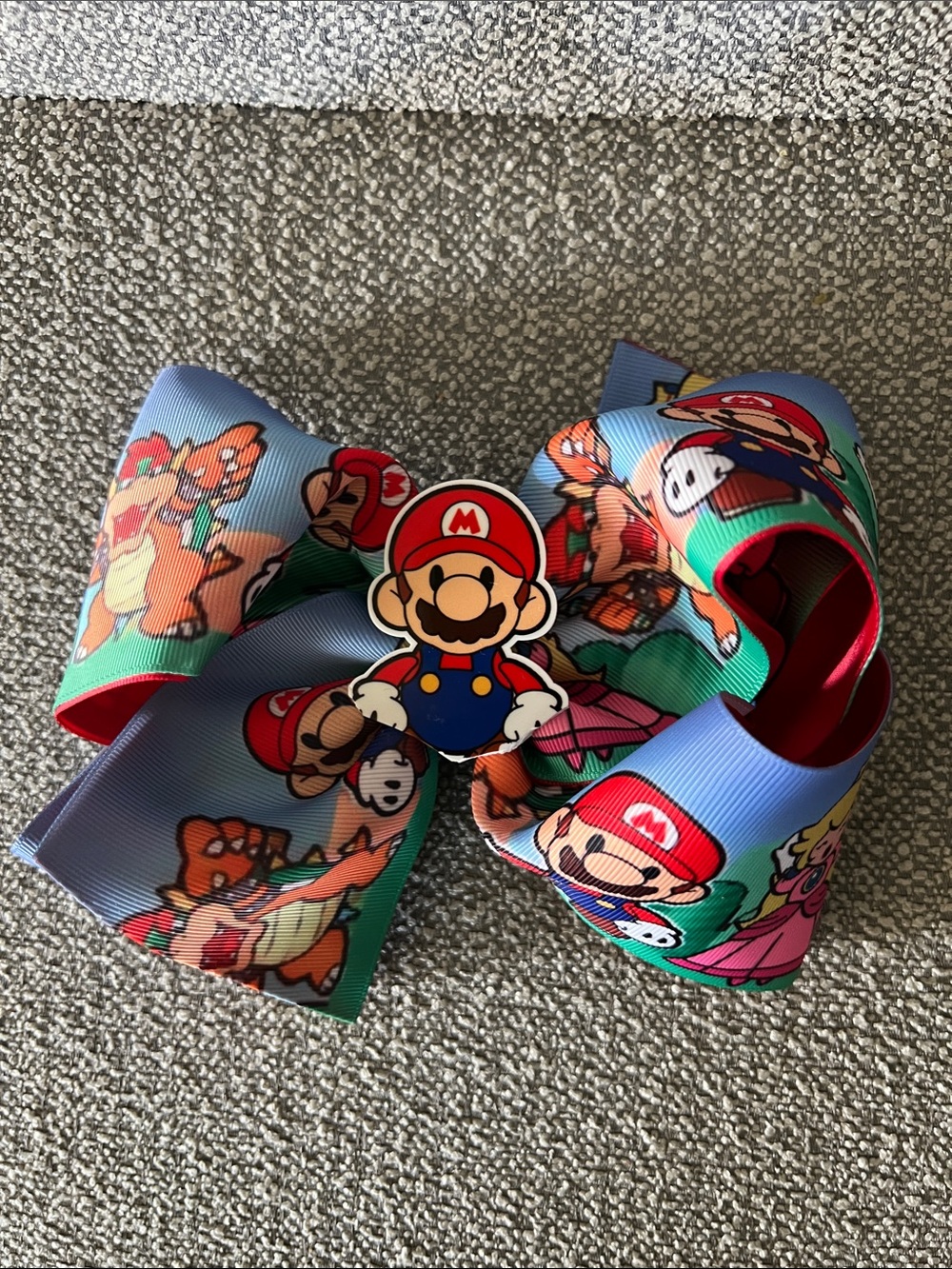 Super Mario Bros Handmade Hair Bow with Hair clip 🎀💙